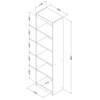 Axess 7250758 5-Shelf Narrow Bookcase image 6