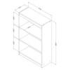 Axess 7250766C 3-Shelf Bookcase image 4