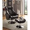 Aleron Manual Swivel Bonded Leather Recliner (8548BLK-1) image 1