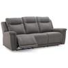 Causeuse inclinable motorisée Riley en cuir avec console (41055-68-MYSTIC-IRON) image 4