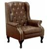 Vaugh Stationary Leather Accent Chair (CM-AC6801BR) image 1