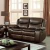 Pollux Reclining Leather Look Loveseat (CM6981BR-LV) image 1