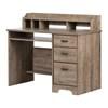 Versa 12109 Computer Office Desk with Hutch - Weathered Oak image 1