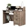 Versa 12109 Computer Office Desk with Hutch - Weathered Oak image 2