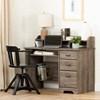 Versa 12109 Computer Office Desk with Hutch - Weathered Oak image 3