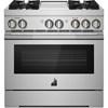 Cuisinière professionnelle à biénergie Rise de 36 po avec plaque chauffante infusée de chrome et assistance à la vapeur (JDSP536HL) image 1