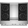Cuisinière professionnelle à biénergie Rise de 36 po avec plaque chauffante infusée de chrome et assistance à la vapeur (JDSP536HL) image 3