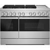 Cuisinière professionnelle à biénergie Noir de 48 po avec plaque chauffante infusée de chrome (JDRP548HM) image 1