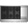 Cuisinière professionnelle à biénergie Noir de 48 po avec plaque chauffante infusée de chrome (JDRP548HM) image 3
