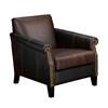Ellie Stationary Leather Accent Chair (Ellie L245-20 Accent Chair - Equestrian Chocolate) image 1