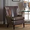 Darwyn Stationary Leather Accent Chair (Darwyn L214-20 Accent Chair - Scarlet Fog) image 1