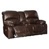 Hallstrung Power Reclining Leather Match Loveseat (U5240218) image 3