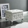 Monique Leather Look Storage Ottoman (402-130SM-WT) image 2