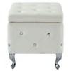 Monique Leather Look Storage Ottoman (402-130SM-WT) image 3