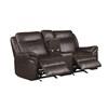 Aram Reclining Leather Match Loveseat with Console (8206BRW-2) image 4
