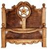 Rope and Star with Cowhide Bedroom Suite Queen Poster Bed (ZLUNA-REC042 QUEEN) image 1
