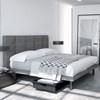 Lyon Queen Upholstered Panel Bed (Lyon Queen Panel Bed with Reflexx Base - Stallion Grey) image 1