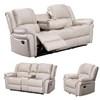 Monrose Reclining Leather Loveseat with Console (Monrose - Off-White) image 2