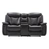 Chanel Reclining Leather Loveseat with Console (Chanel-Gray) image 1