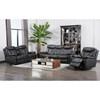 Chanel Reclining Leather Loveseat with Console (Chanel-Gray) image 2