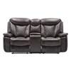 Chanel Reclining Leather Loveseat with Console (Chanel-Brown) image 1