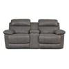 Finley Power Reclining Leather Match Loveseat with Console (Finley 41134-58 Loveseat Console with Power - Slate) image 1