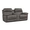 Finley Power Reclining Leather Match Loveseat with Console (Finley 41134-58 Loveseat Console with Power - Slate) image 2