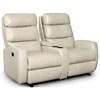 Hillarie Power Reclining Leather Loveseat with Console (L615CQ4 42617BL) image 1