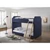 Olivia 224810 Twin/Twin Bunk Bed - Navy Blue/Natural image 1