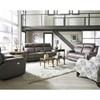 Silver Screen Power Reclining Leather Look Sofa (743-61P 276-14) image 3