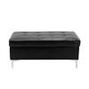 Barrington Leather Look Ottoman (8378BLK-4) image 1