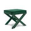 Nixon Green Velvet Upholstered Stool image 1