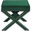 Nixon Green Velvet Upholstered Stool image 3