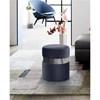 Hailey Grey Velvet Upholstered Stool image 2