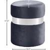 Hailey Grey Velvet Upholstered Stool image 3