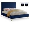 Jasmine Full Upholstered Panel Bed (JasmineNavy-F) image 1