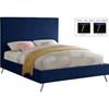Jasmine Full Upholstered Panel Bed (JasmineNavy-F) image 2