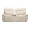 Causeuse inclinable Strata en cuir avec console (40123-58-TULSAII-BISQUE) image 1