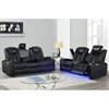 Transformer Power Reclining Fabric and Leather Look Loveseat (Transformer U1869 Power Reclining Loveseat - Black) image 2