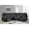 Transformer Power Reclining Fabric and Leather Look 4 pc Sectional (Transformer U1869 4 pc Power Reclining Sectional - Black) image 1