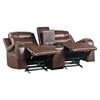 Putnam Reclining Leather Look Loveseat with Console (9405BR-2) image 3