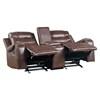 Putnam Reclining Leather Look Loveseat with Console (9405BR-2) image 4