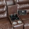 Putnam Reclining Leather Look Loveseat with Console (9405BR-2) image 5