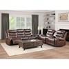 Putnam Reclining Leather Look Loveseat with Console (9405BR-2) image 6