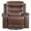 Putnam Swivel Glider Leather Look Recliner (9405BR-1) image 1