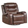 Putnam Swivel Glider Leather Look Recliner (9405BR-1) image 2