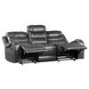 Putnam Reclining Leather Look Sofa (9405GY-3) image 3