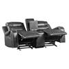 Putnam Reclining Leather Look Loveseat with Console (9405GY-2) image 4