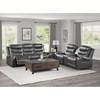 Putnam Reclining Leather Look Loveseat with Console (9405GY-2) image 6