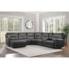 Columbus Reclining Leather Match 6 pc Sectional (8490GRY*6LCRR) image 4